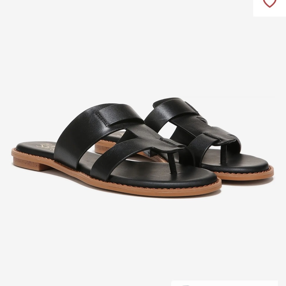 NWT Franco Sarto black Leather Sandals - Picture 1 of 5